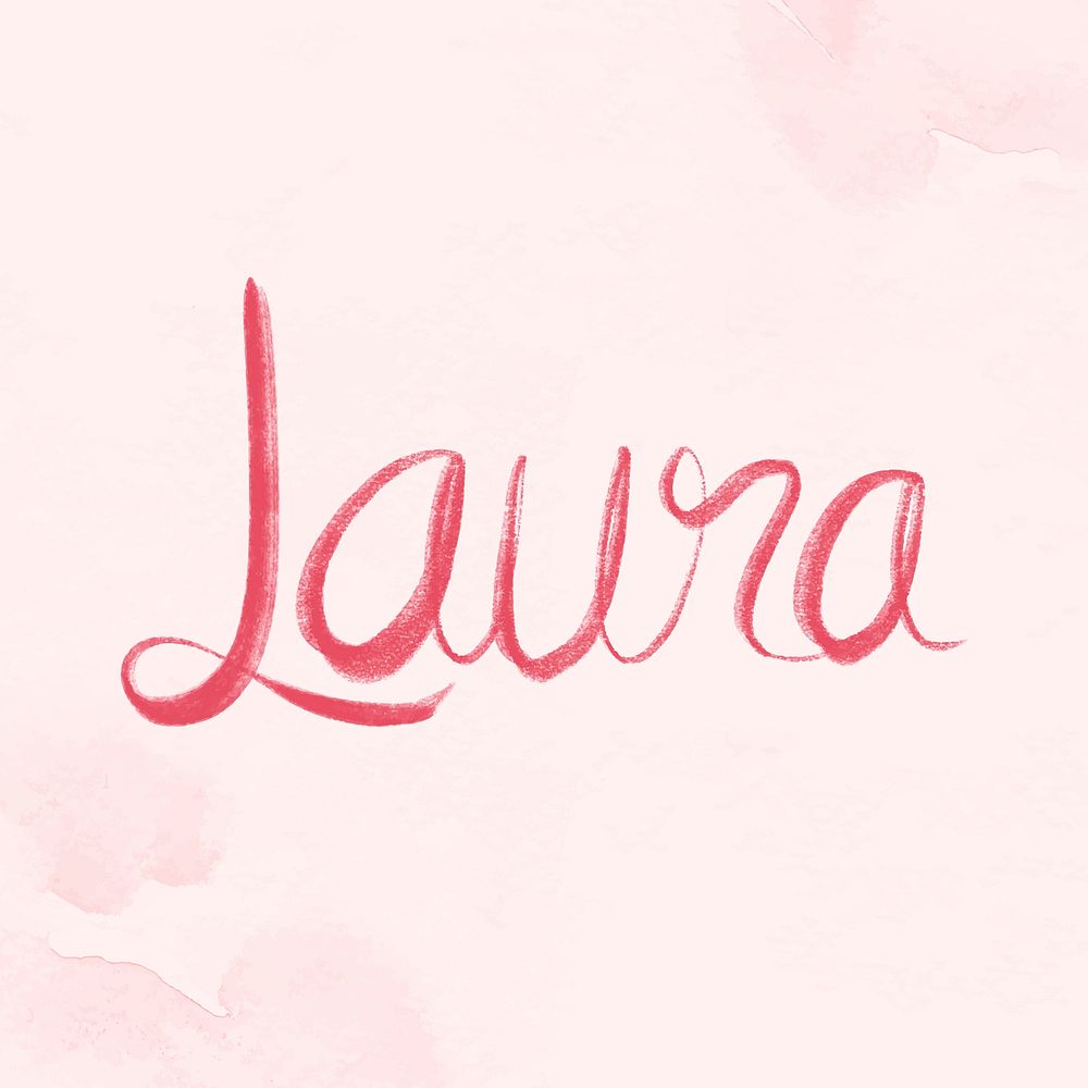 Laura pink name script vector font