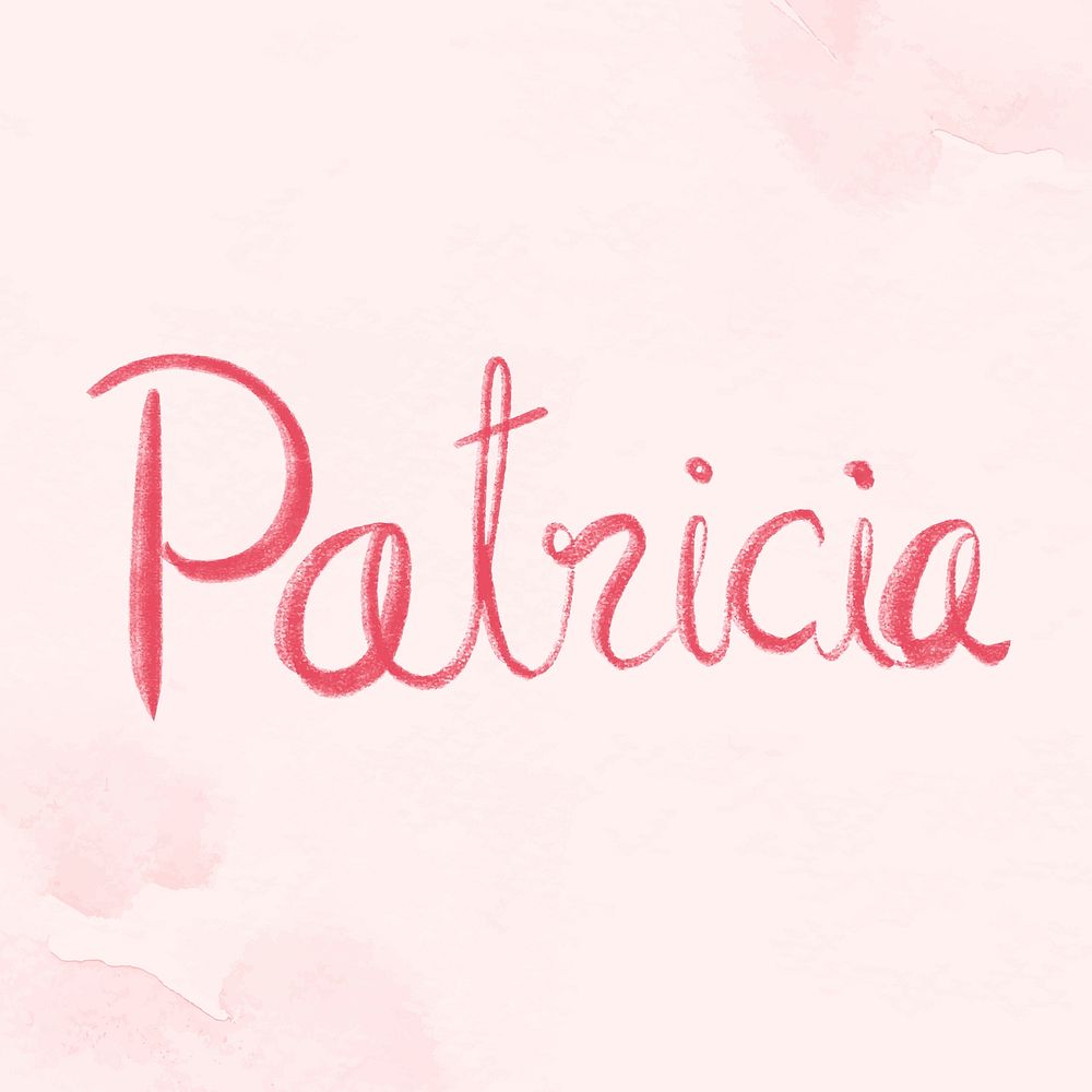 Patricia name script pink vector font