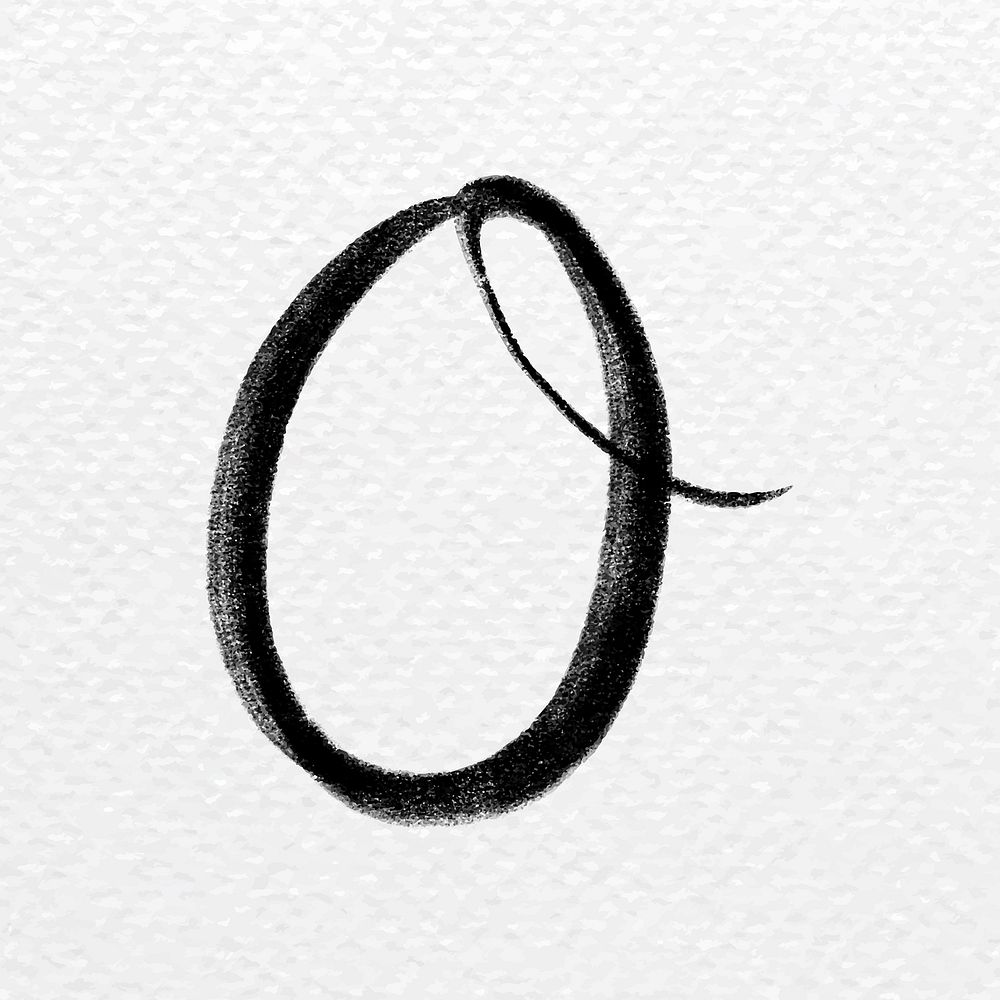 Letter o hand written vector typography font