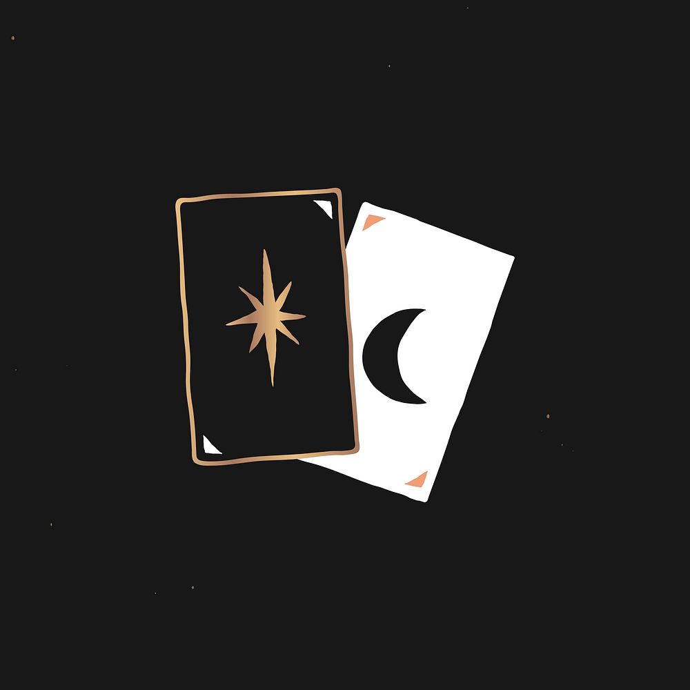 Tarot cards logo psd magic witchcraft illustration hand drawn