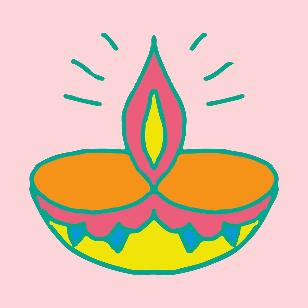 Diwali Indian rangoli candle vector design