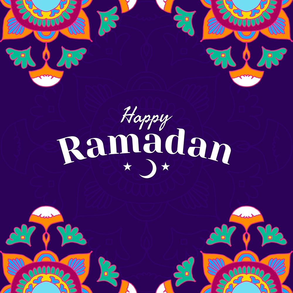 Happy Ramadan social template vector
