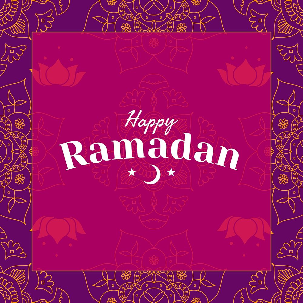 Happy Ramadan social media template vector