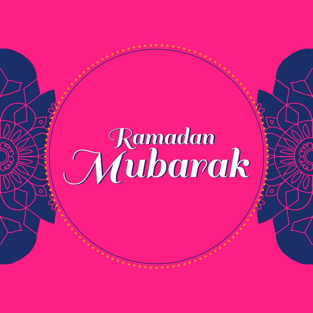 Ramadan Mubarak social template vector
