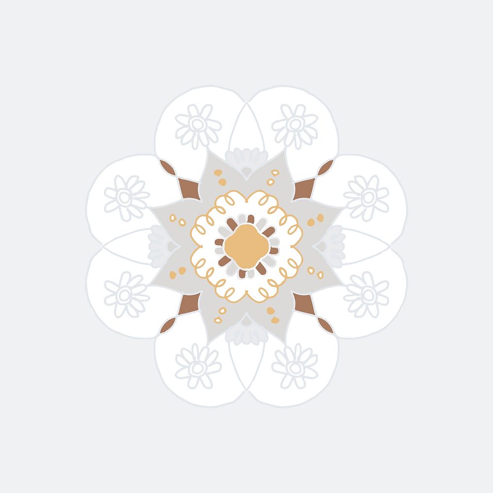 Mandala element vector floral illustration hand drawn