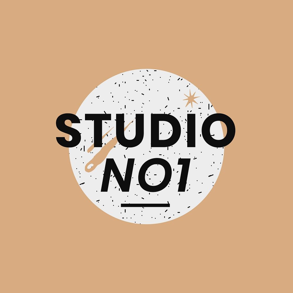 Vector Studio no 1 circle brown galaxy cute editable logo