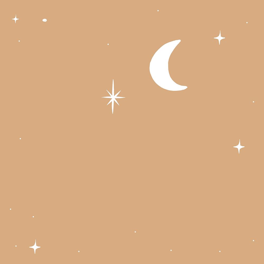 Crescent moon vector doodle border galactic sky background