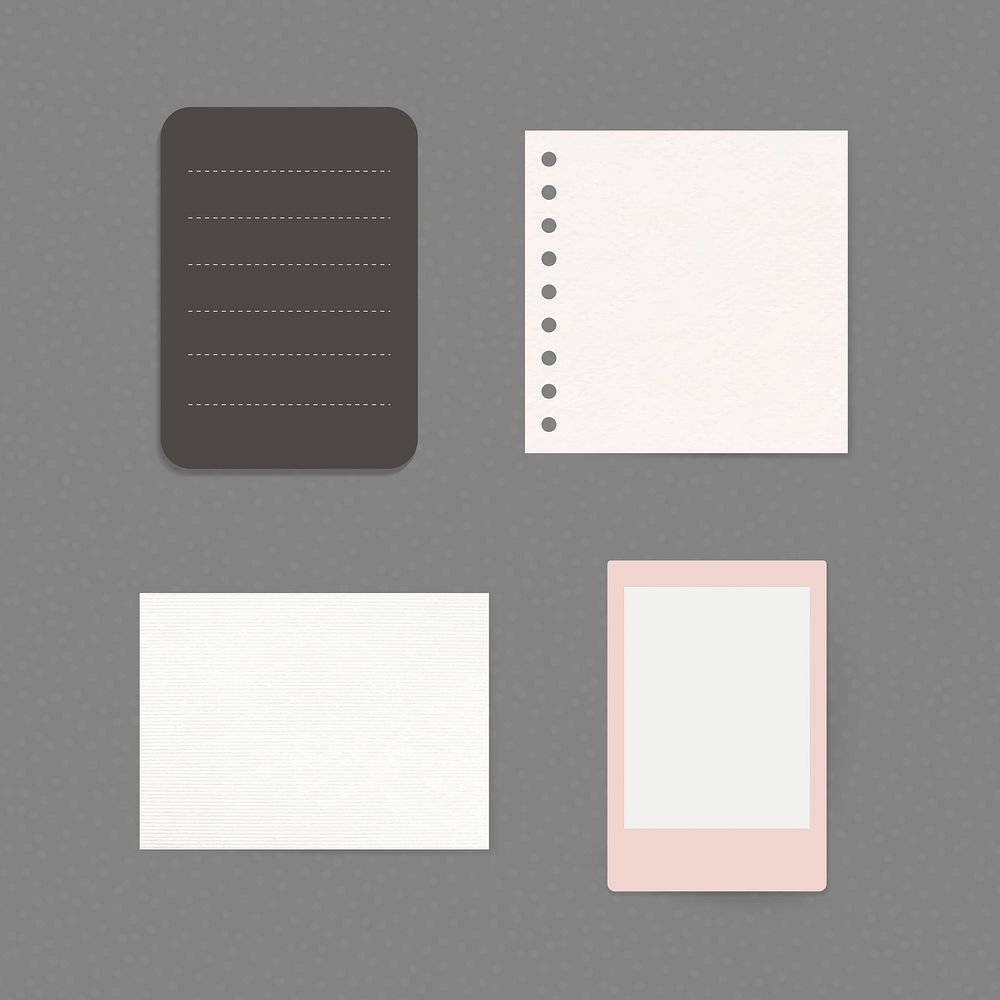Office stationery note vector set