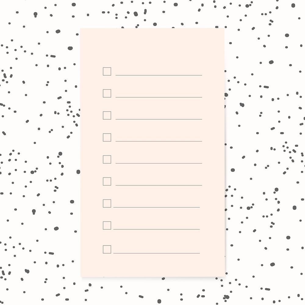 Blank to do list psd stationery graphic