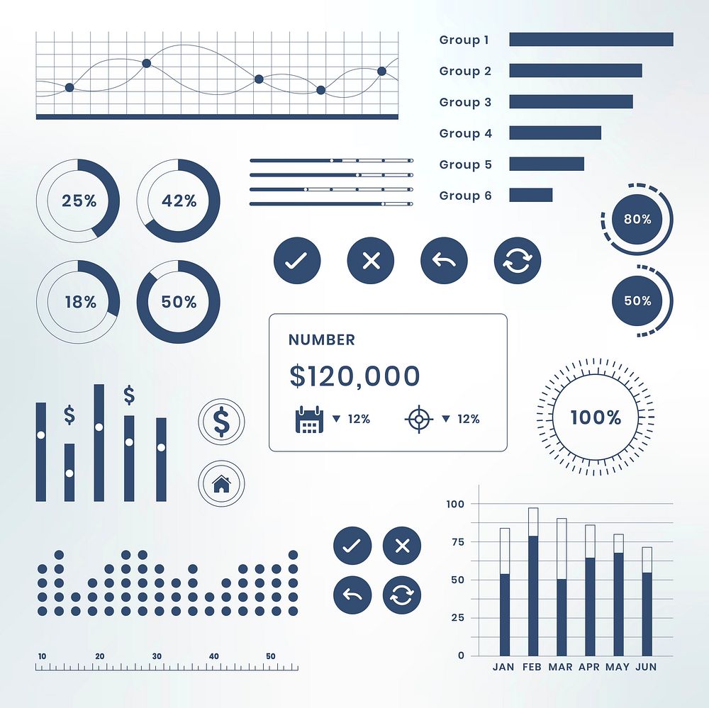 Infographic vector marketing data analysis dashboard