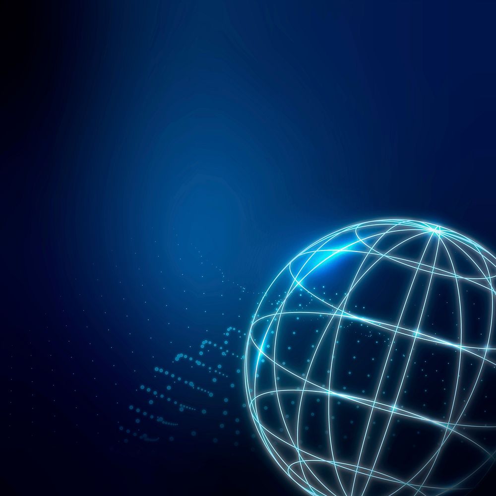 Global network sphere connection vector background