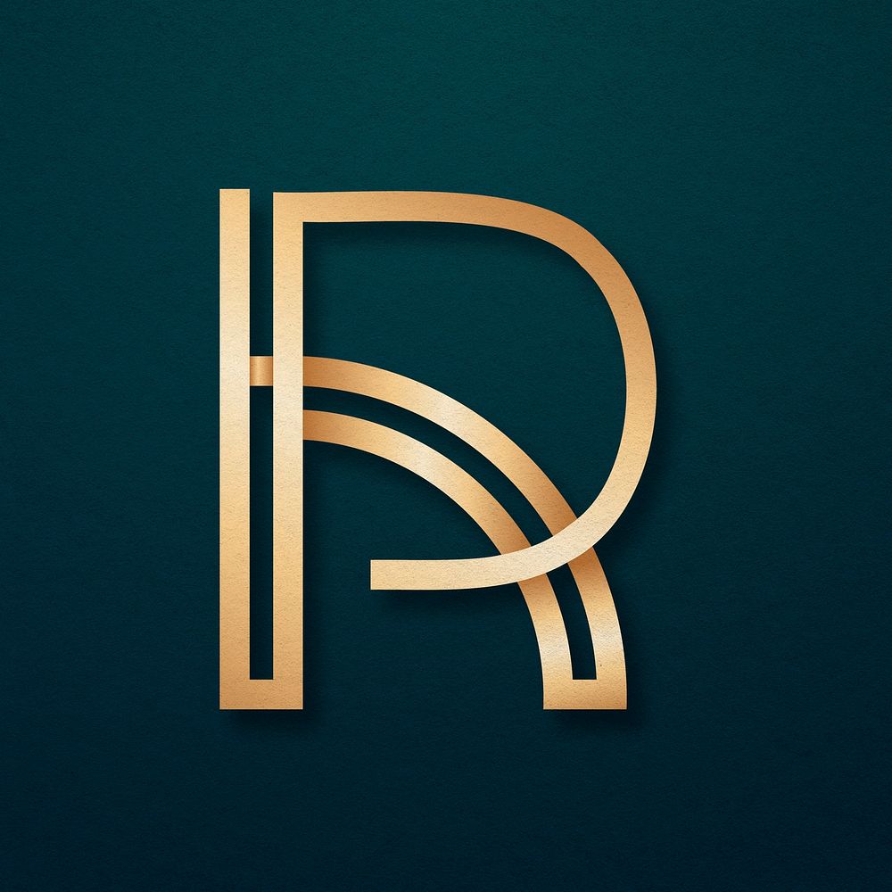 Luxury business logo psd with R letter design