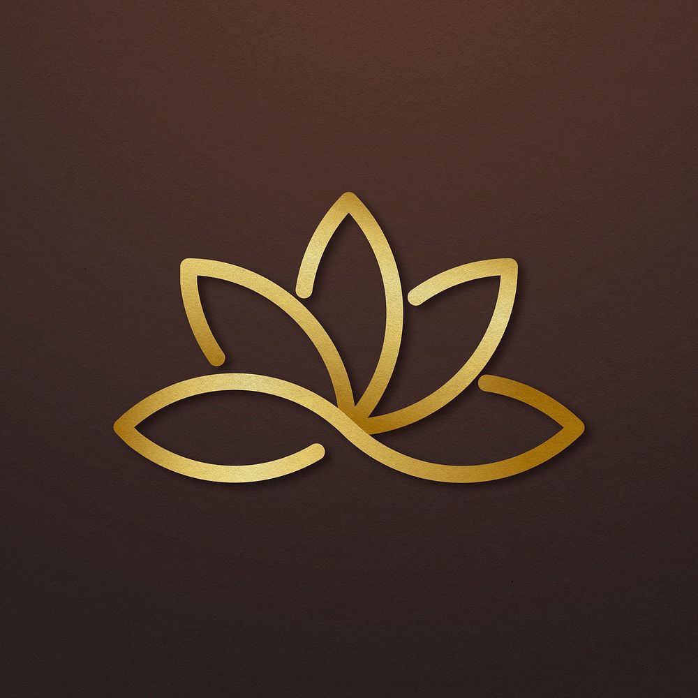 Spa business logo vector gold lotus icon design