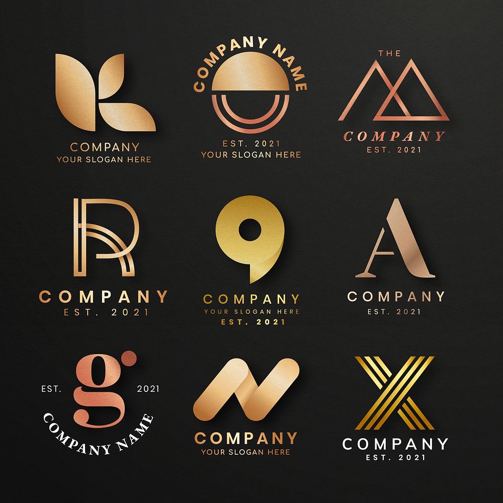 Luxury business logo vector set