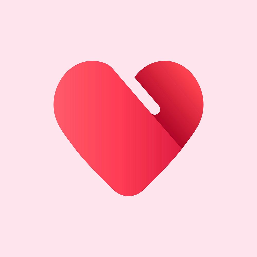 Red business logo vector heart shape icon design