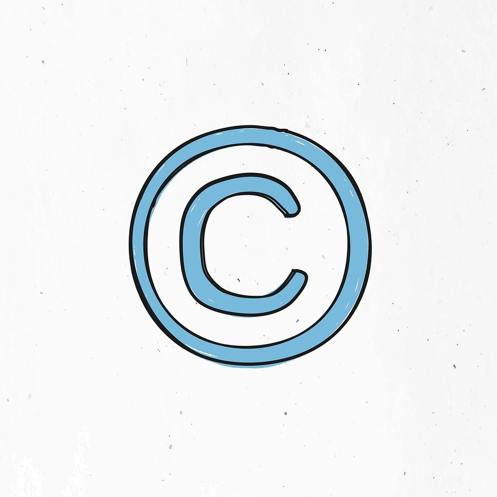 Blue copyright symbol vector clipart