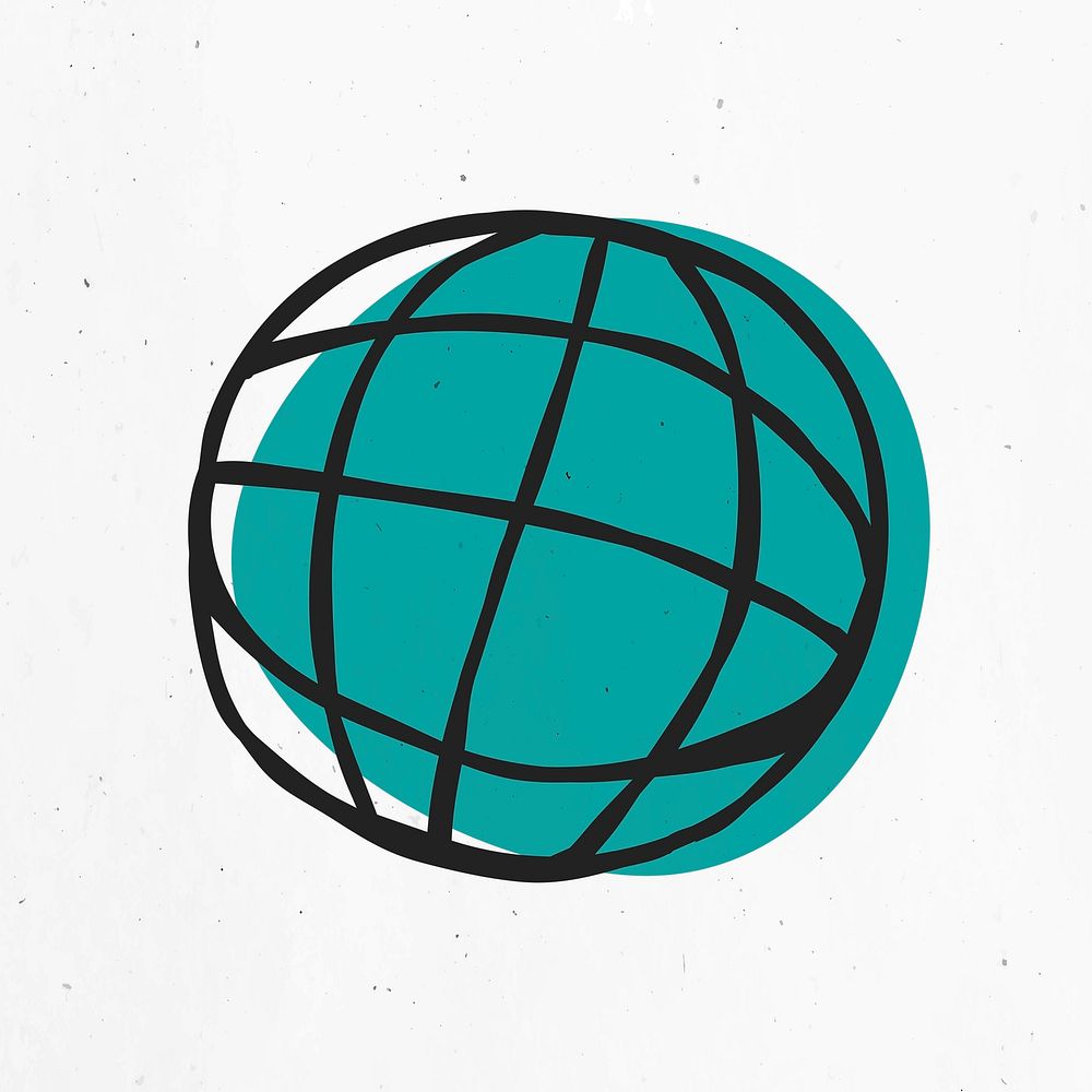 Green globe symbol vector sticker