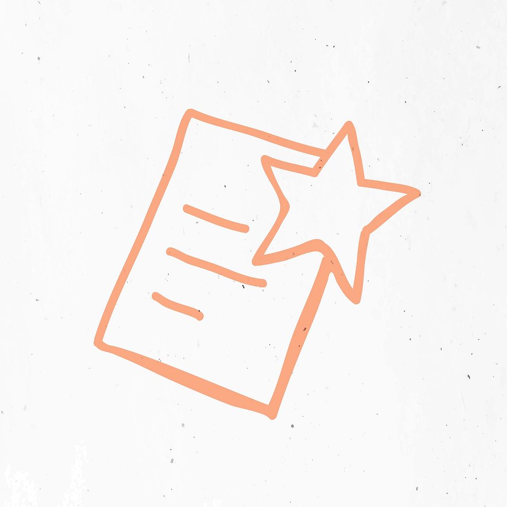 Orange report paper vector with a star