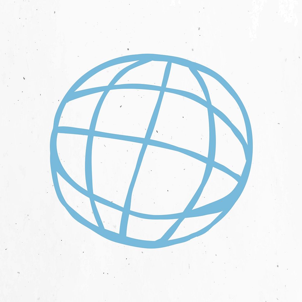 Blue globe symbol vector sticker