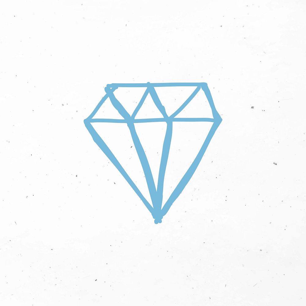 Elegant hand drawn diamond vector icon