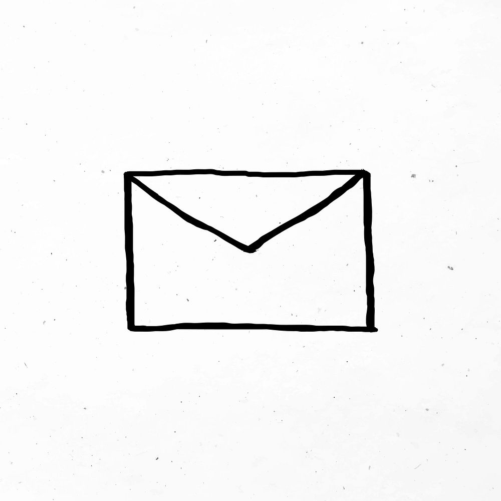 Simple hand drawn envelope vector icon