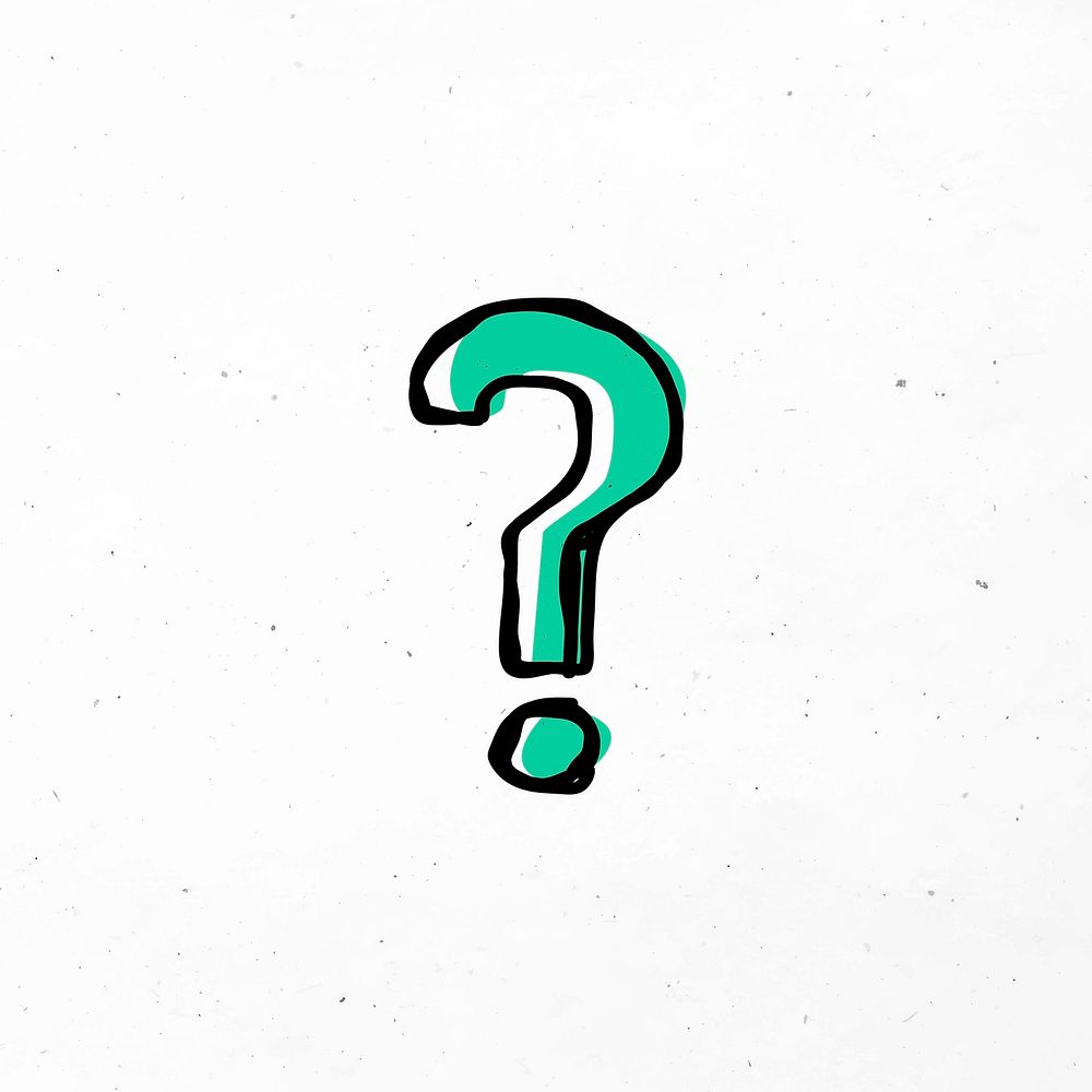 Green question mark ? vector doodle icon