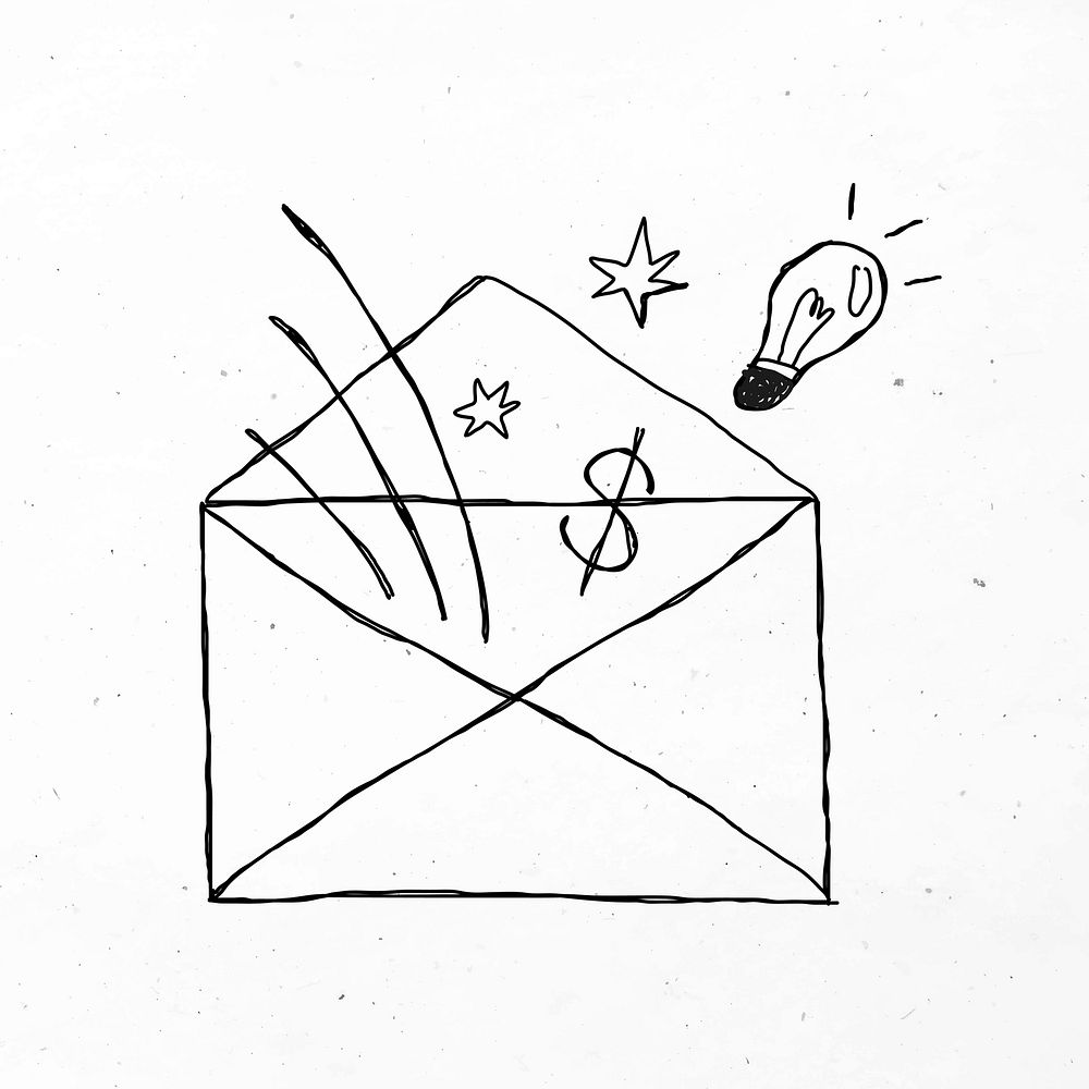 Minimal envelope vector cute business doodle icon
