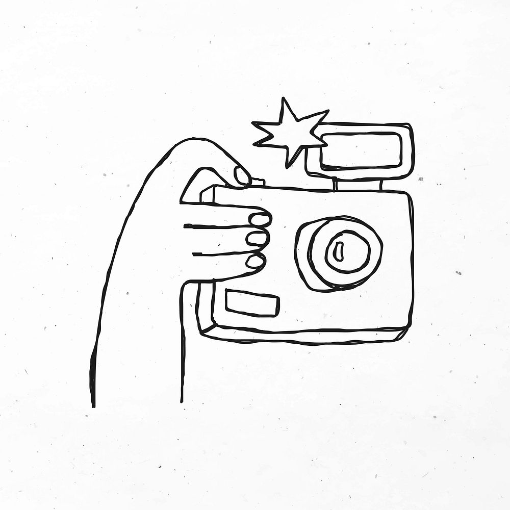 Minimal hand drawn camera vector clipart
