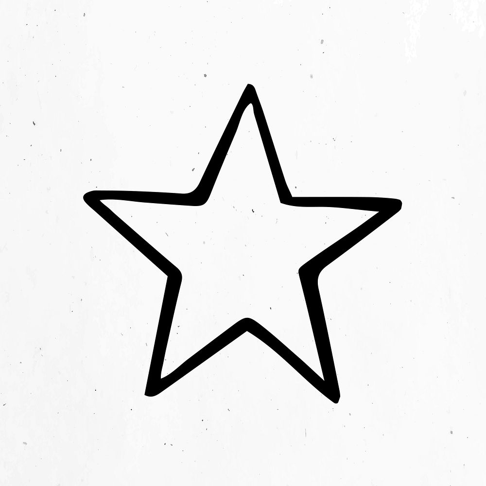 Black and white star vector clipart
