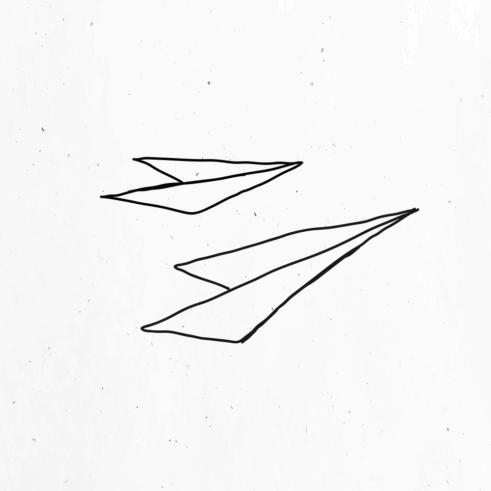Simple paper planes vector sticker