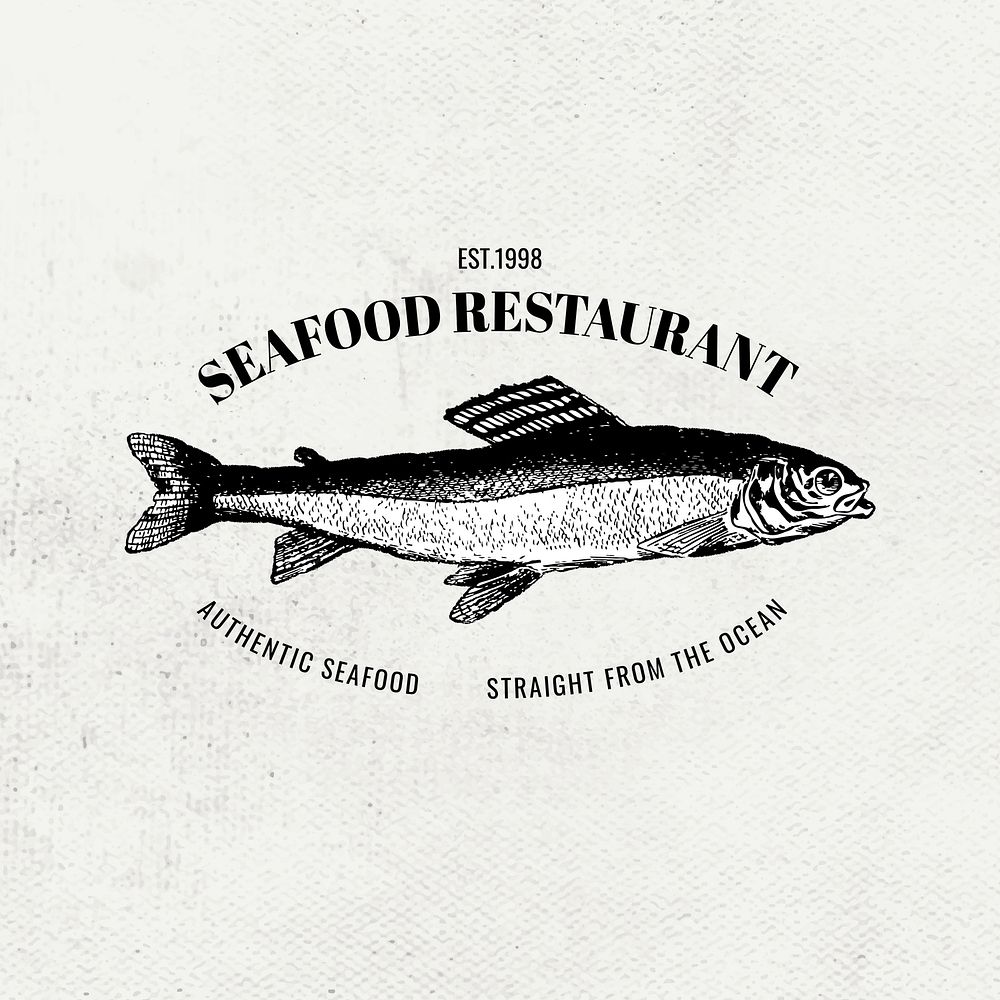Vintage seafood restaurant vector fish logo business badge