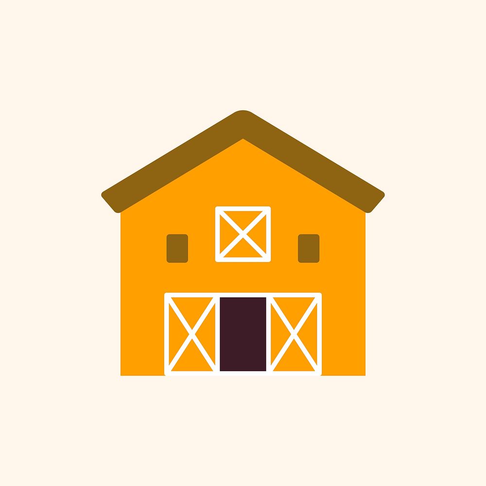 Cartoon barn vector agriculture icon