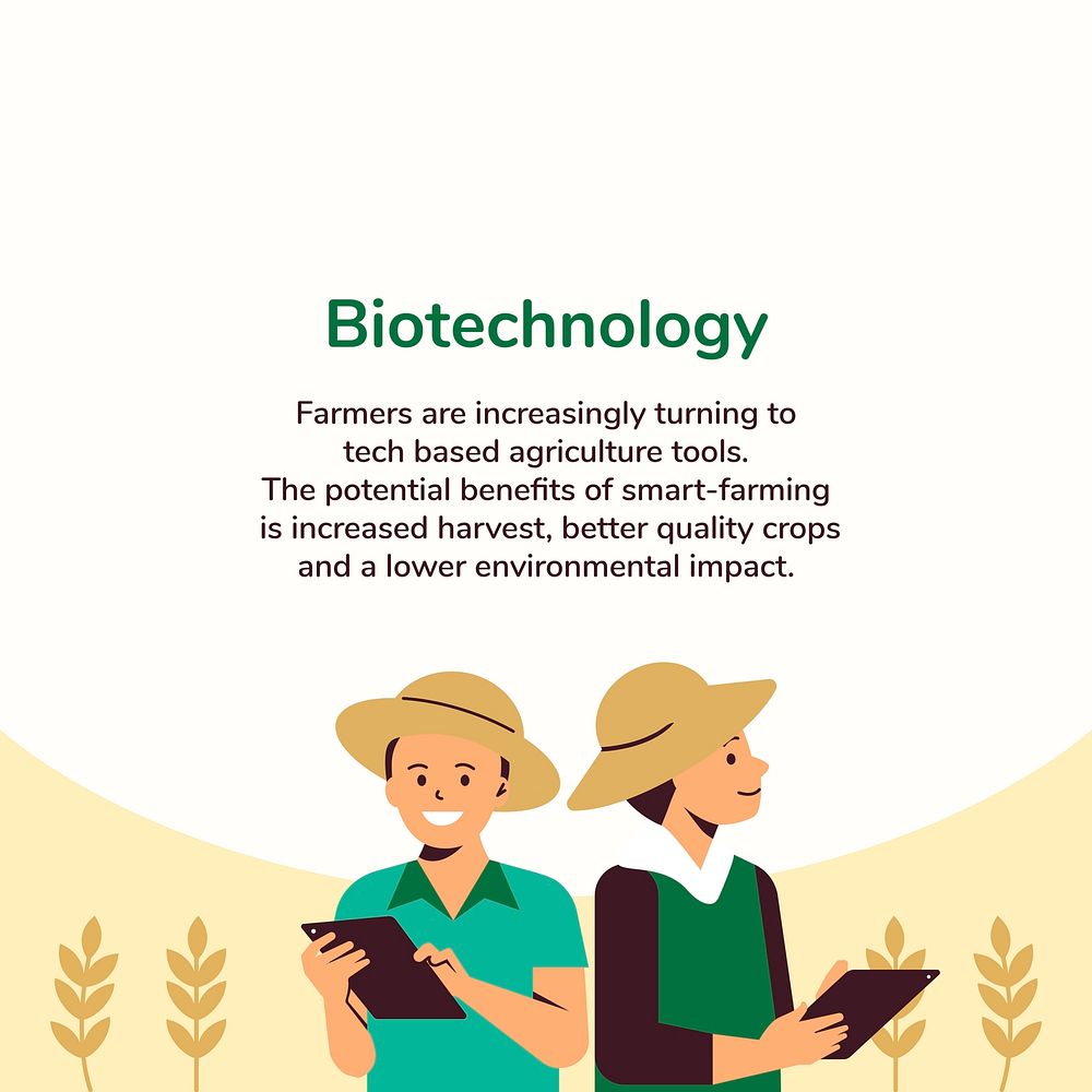 Agricultural biotechnology editable template vector digital farming 