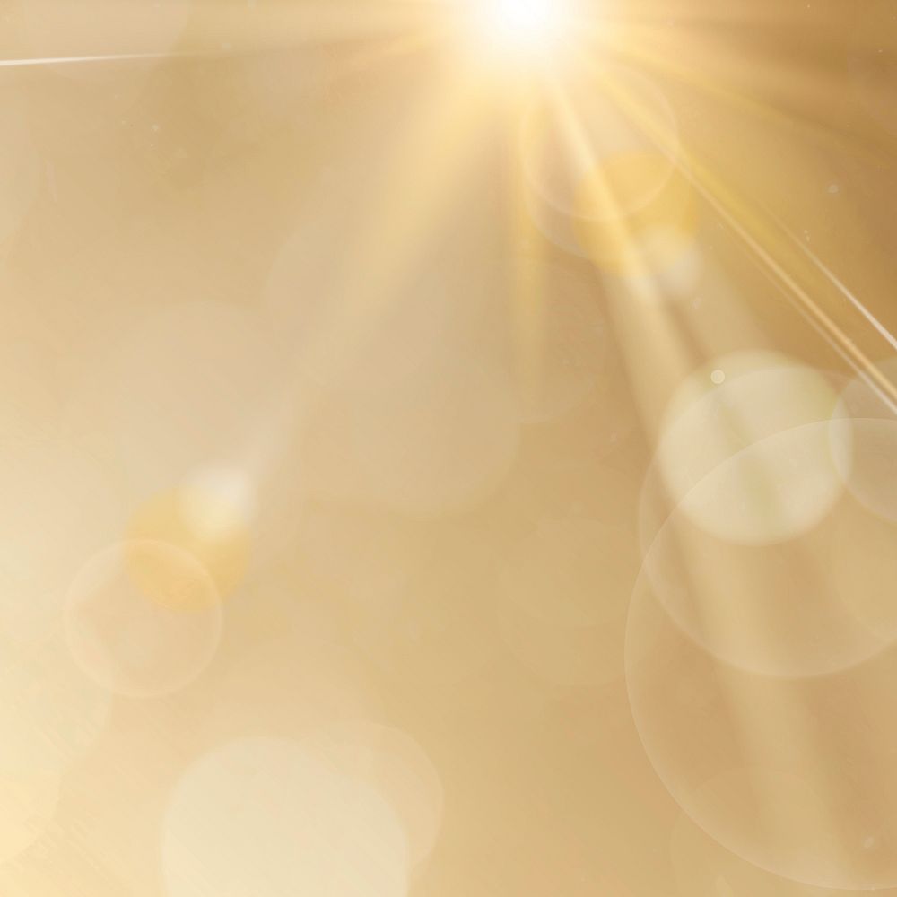 Natural lighting effect vector on gold background sun ray effect