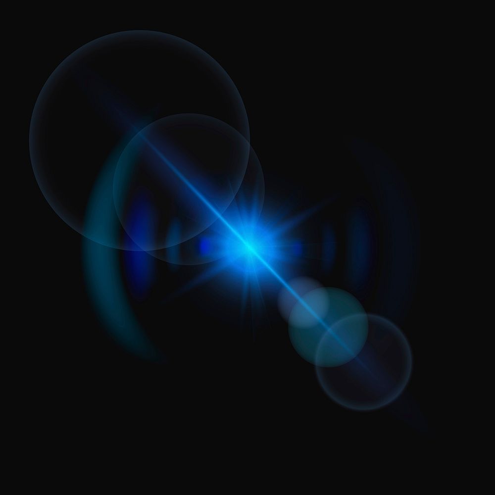 Blue lens flare vector ring ghost design element