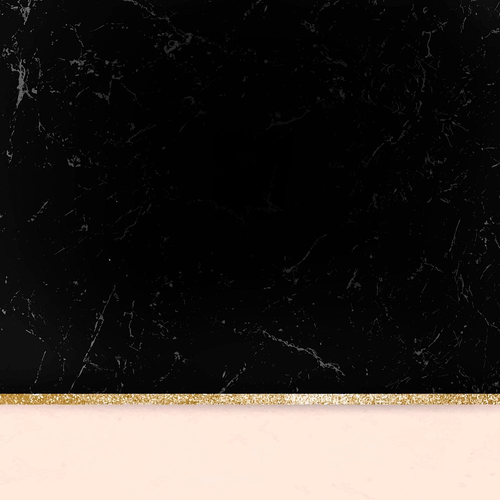 Black aesthetic marble vector golden sparkly background