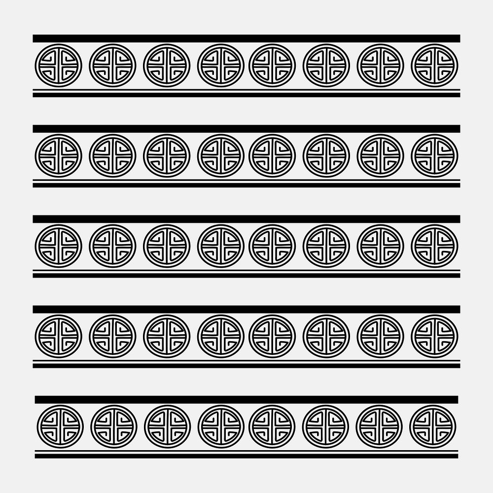 Lu symbol pattern brush vector black Chinese prosperity sign compatible with AI