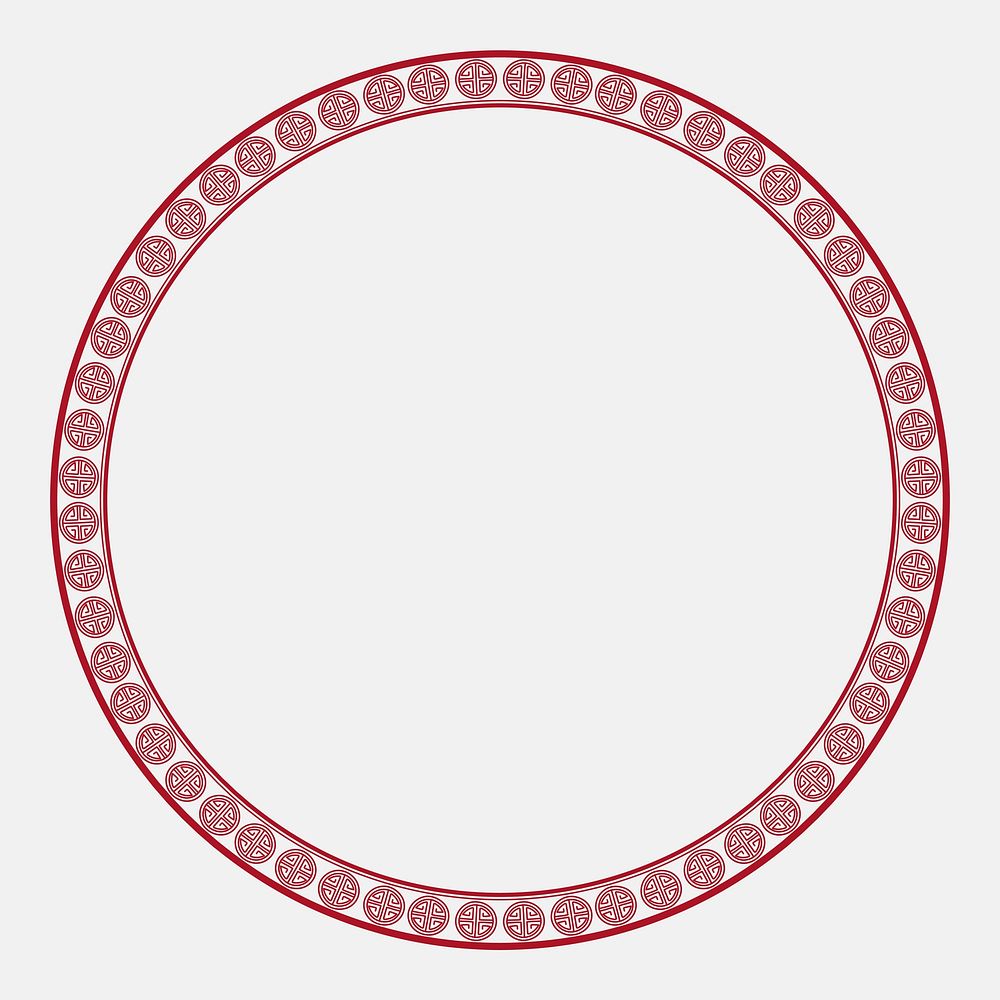Chinese frame Lu symbol vector pattern red circle in Chinese New Year theme
