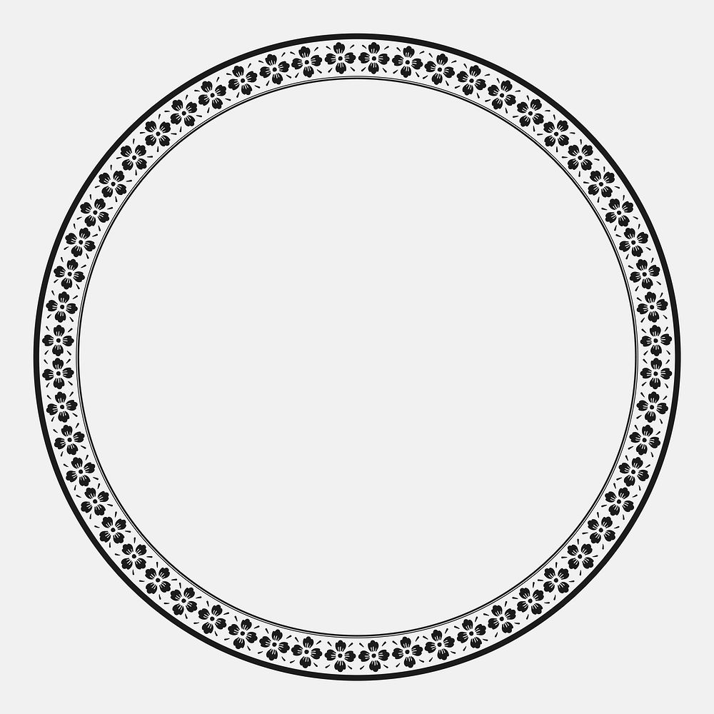 Chinese frame sakura vector pattern black circle in Chinese New Year theme