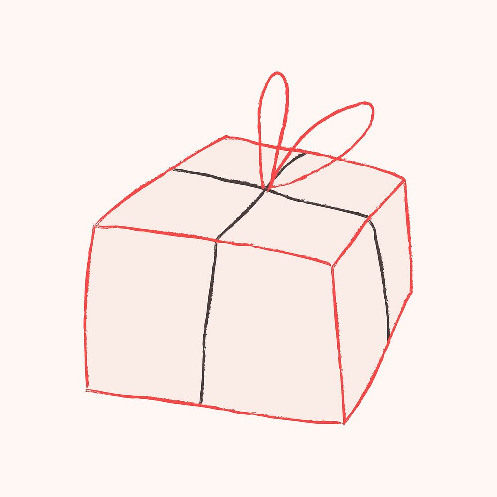 Valentine gift box vector doodle design element