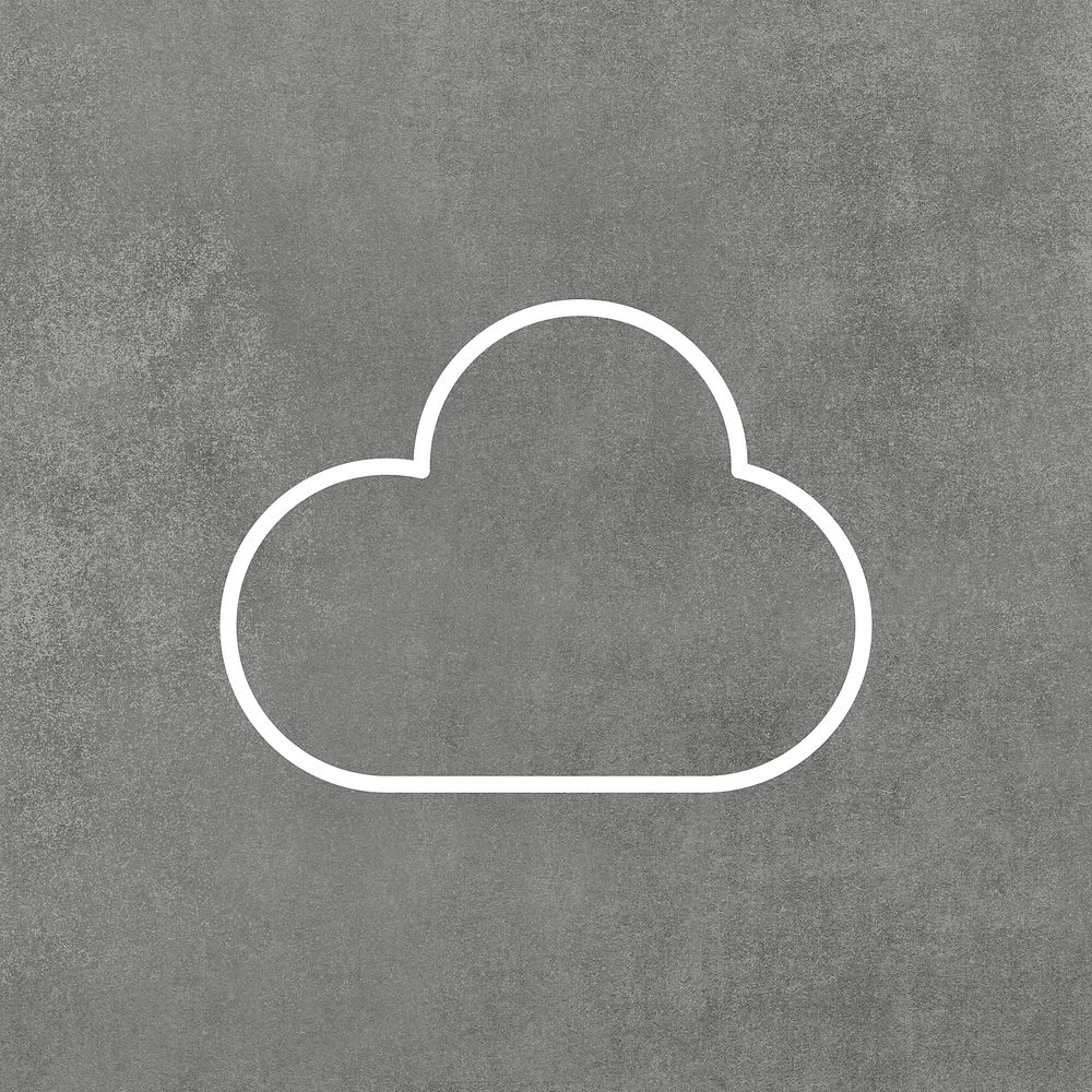 Cloud icon weather forecast vector user interface in gray and white