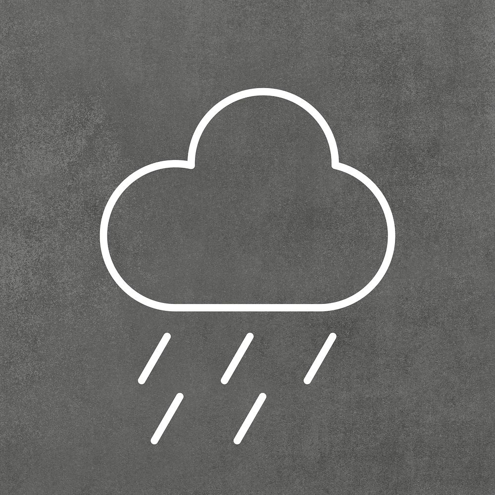 Raining icon weather forecast vector user interface in gray