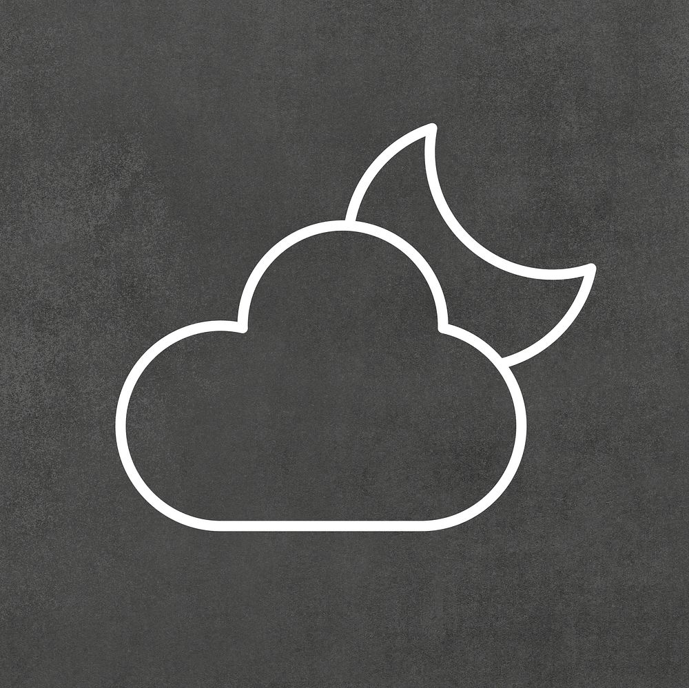 Partly cloudy night vector icon for weather forecast