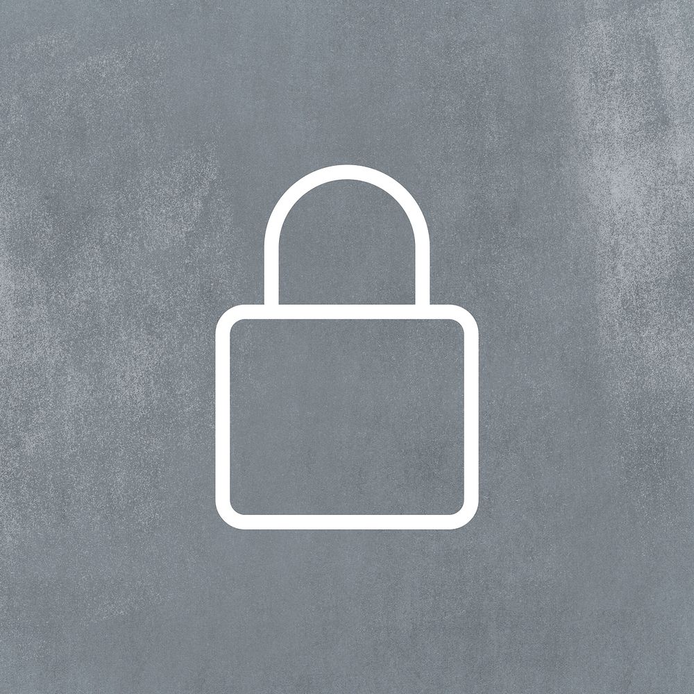 White padlock icon vector user interface