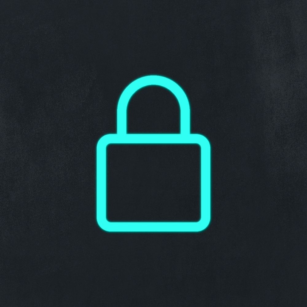 Simple blue padlock icon vector user interface