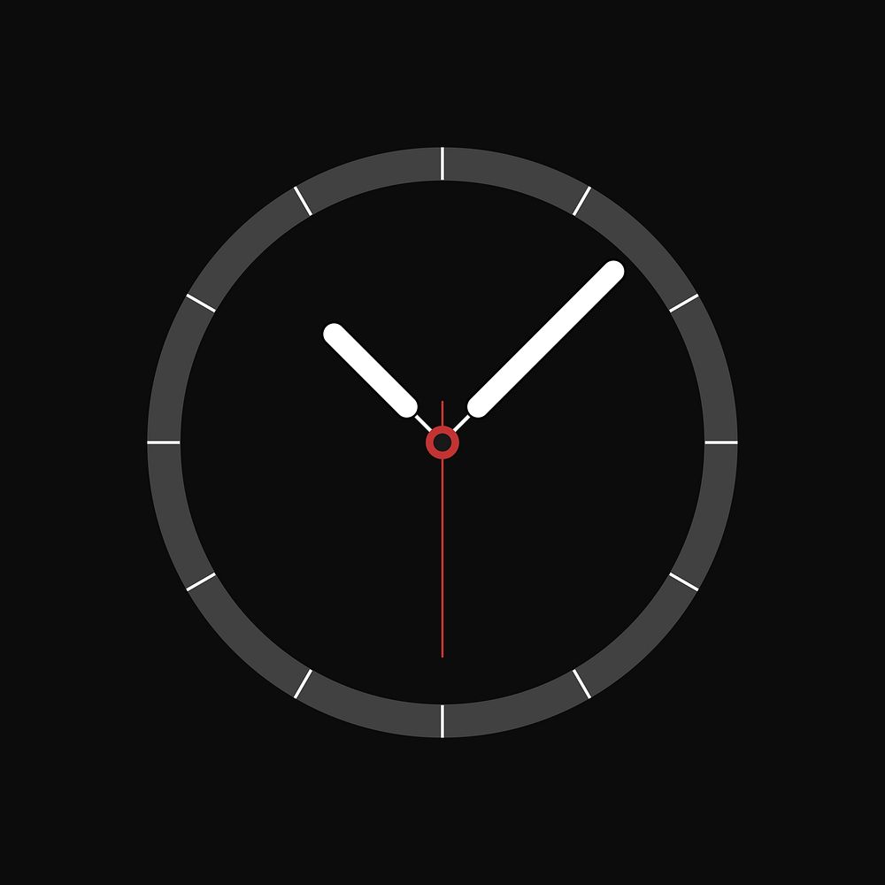 Modern analog clock vector design smartwatch graphic