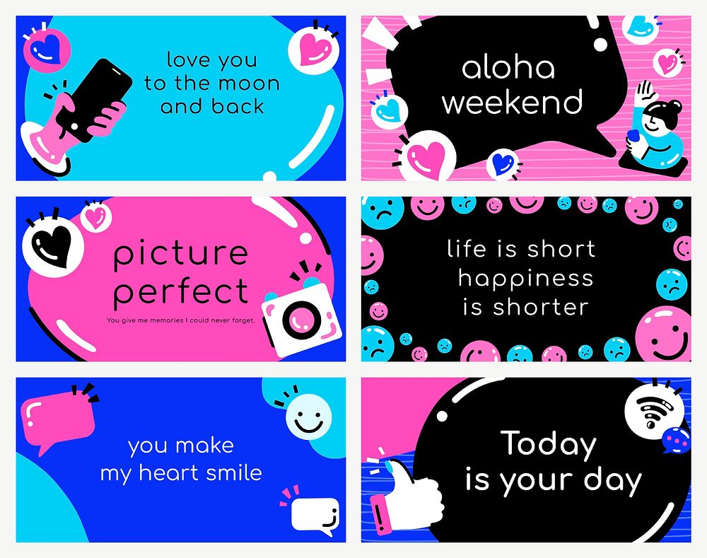 Social media quote template vector in colorful style
