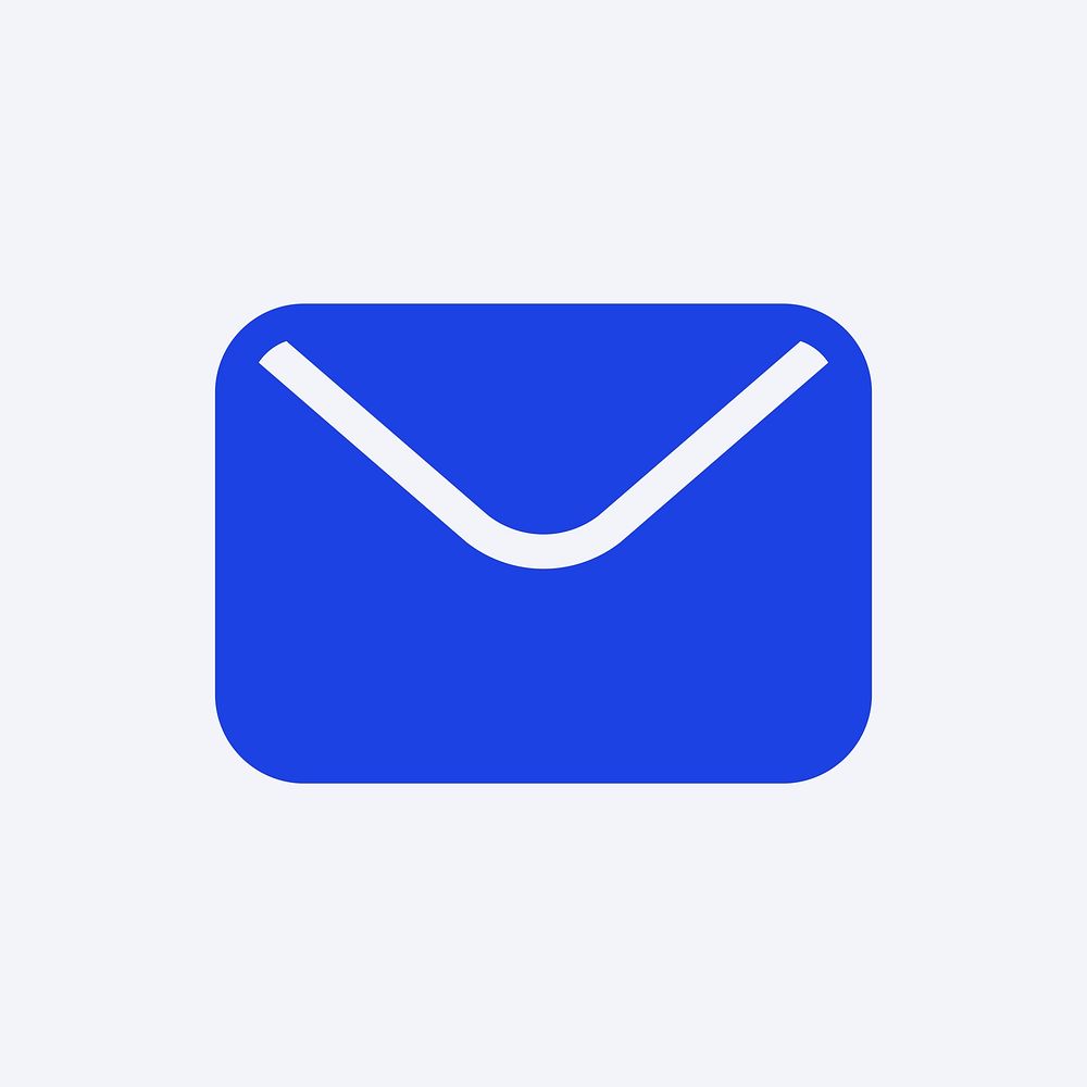 Email social media icon vector in blue flat simple style