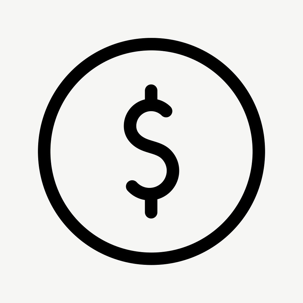 Currency outlined icon vector for social media app