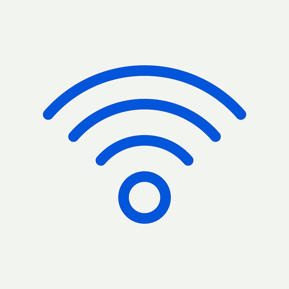 Wireless internet blue icon vector for social media app minimal line